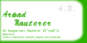 arpad mauterer business card